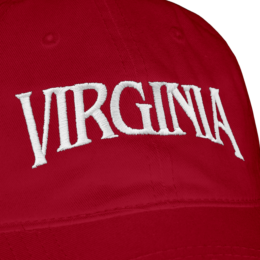 VIRGINIA EMBROIDERED DAD HAT (RED)