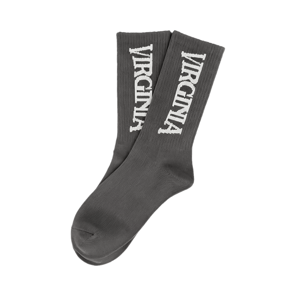 VIRGINIA LOGO SOCKS (DARK GREY/WHITE) - Image 2