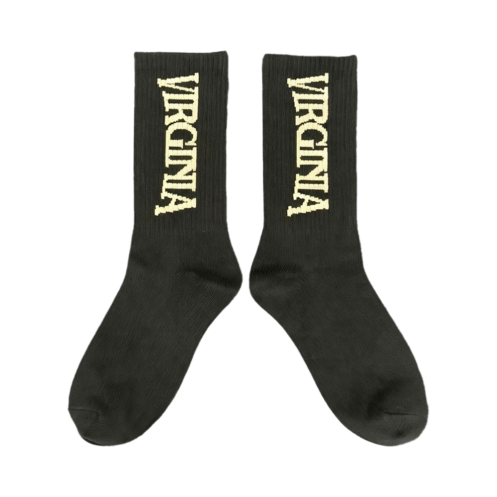 VIRGINIA LOGO SOCKS (OFF BLACK/CREME)
