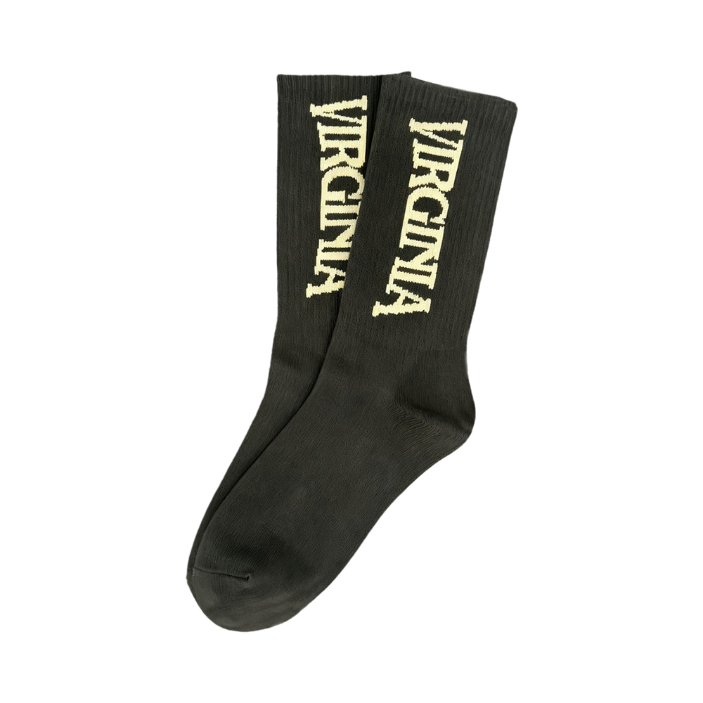 VIRGINIA LOGO SOCKS (OFF BLACK/CREME) - Image 2