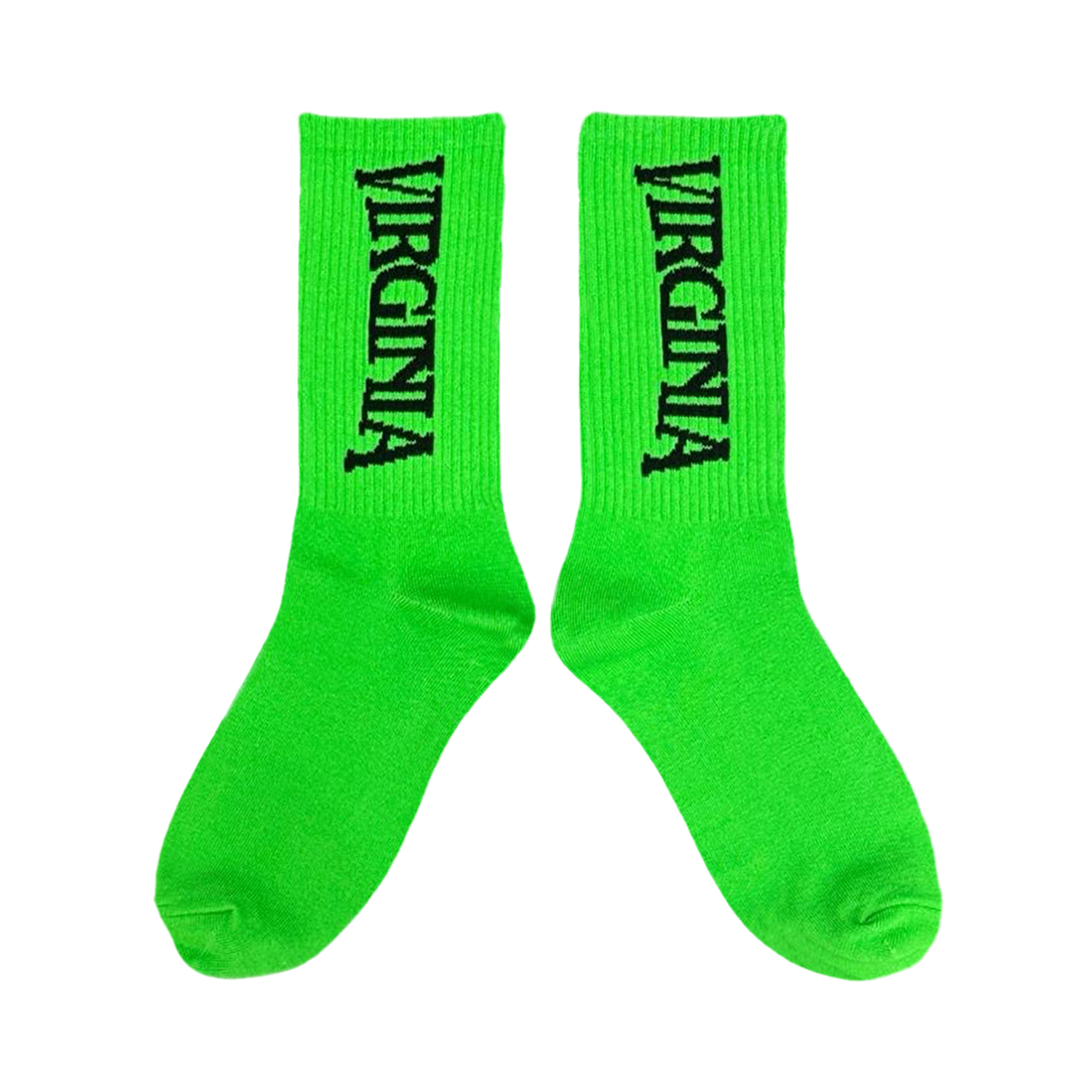 VIRGINIA LOGO SOCKS (NEON GREEN/BLACK)