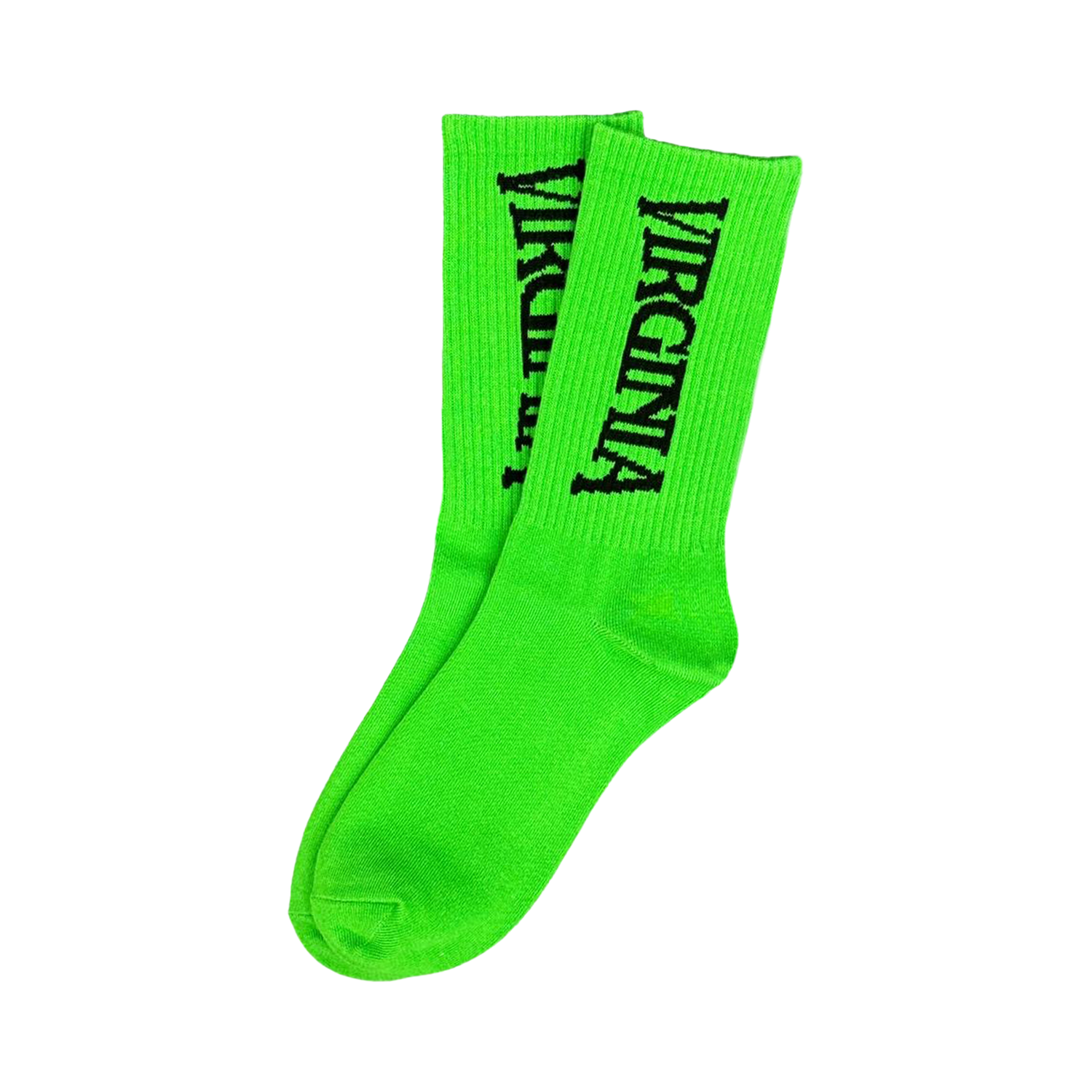 VIRGINIA LOGO SOCKS (NEON GREEN/BLACK)